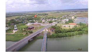 Flycam Hien Luong bridge, Quang Tri, Vietnam